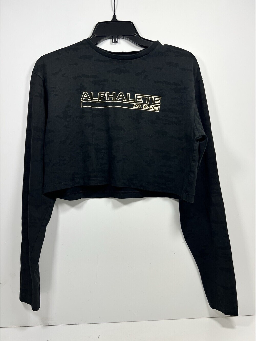 Alphalete Camo Cropped Tee Long Sleeve Active Athleisure Women Sz S